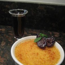Poached Dried Mission Fig Creme Brulee