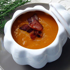 Butternut Squash and Cannellini Soup with Bacon