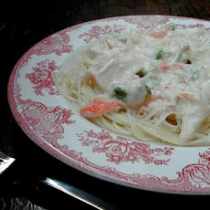 Angel Hair Pasta and Crab With Alfredo Sauce