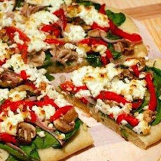 Bell Pepper, Red Onion, and Goat Cheese Pizza