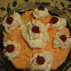 Cherry Fluff Pie With Rice Krispie Crust (No Bake)
