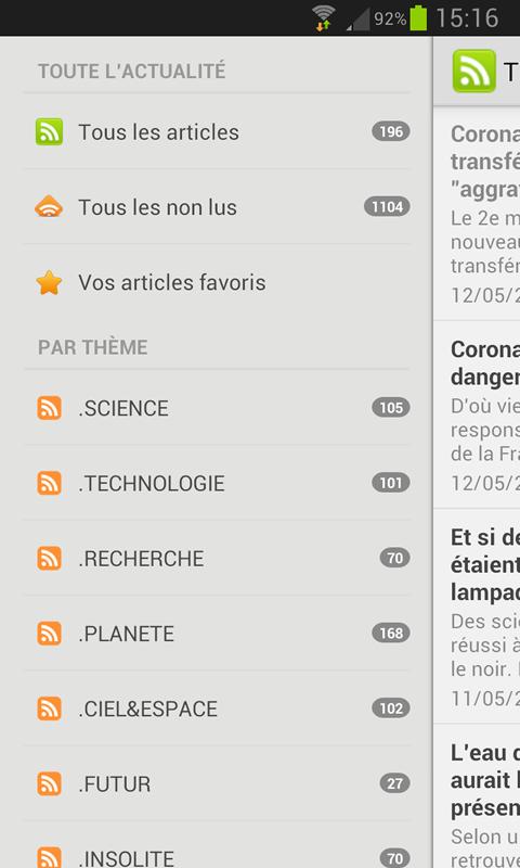 Android application Aux Frontières de la Science screenshort