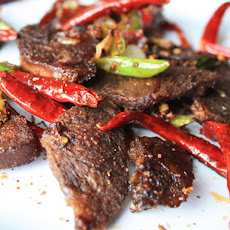 Very Crispy Tongue with Chili Bean Paste and Sichuan Peppercorns