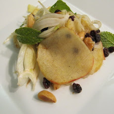 Shaved Apple and Fennel Salad with Currants, Mint and Marcona Almonds