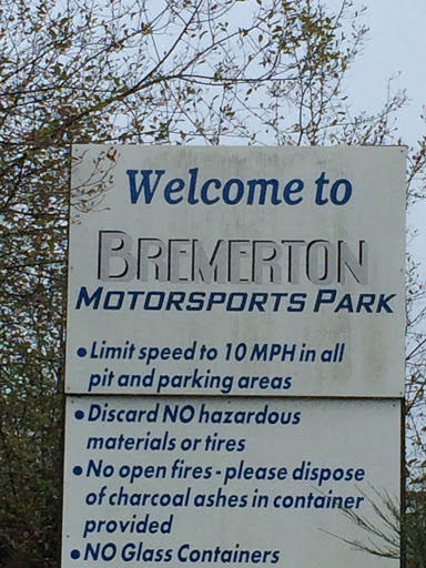 Bremerton Motorsports Park Welcome Sign