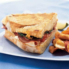 Mozzarella, Ham, and Basil Panini