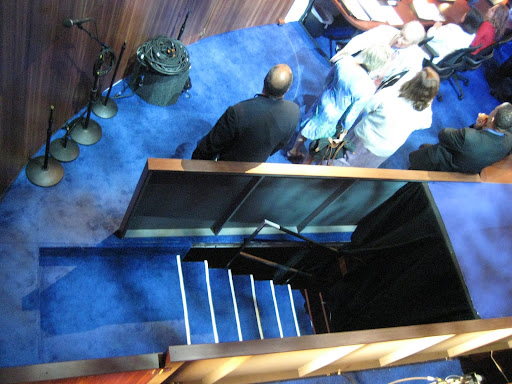 This is where the speakers climb up from their dungeon every four years to go out on the stage.