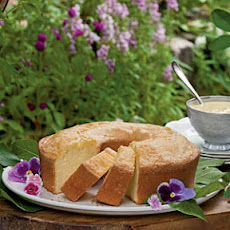Buttermilk Pound Cake with Custard Sauce