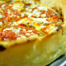 Deep Dish Spinach and Mozzarella Pizza