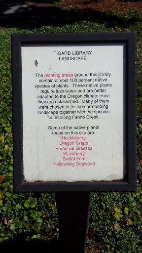 Tigard Library Landscape Interpretive