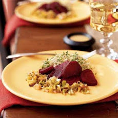 Beet and Leek Salad with Peanut Dressing