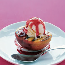 Grilled Peach Melba