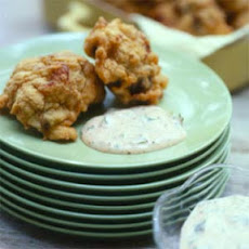 Crawfish-Eggplant Beignets with Remoulade Sauce