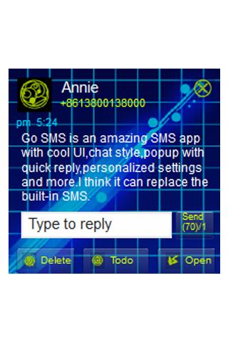 GO SMS Theme - Blue Electro