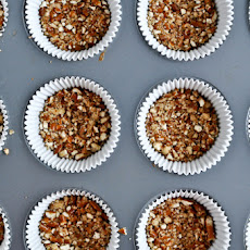 Pretzel Bottomed Banana Bread Cupcakes with Chocolate Peanut Butter Frosting