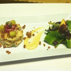 Scallop Ceviche, Fall Apple, Candied Bacon