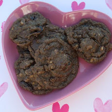 Chocolate Fudge Cookies With Toffee & Dried Cherries