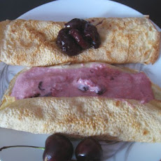 Cherry Reduction Spiked Ricotta Crepes