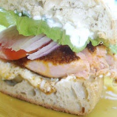 Cajun Salmon Sandwich With Goat Cheese and Lemon Mayonnaise
