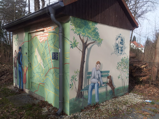 Graffiti am Drewag-Häuschen Langebrück