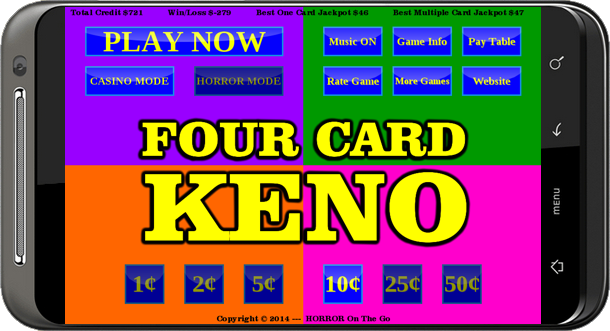Android application Four Card Keno screenshort