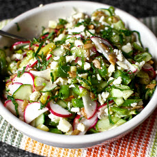 Chopped Salad with Feta, Lime, Mint and Sunflower Seeds