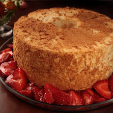 Passover Orange Angel Food Cake with Strawberries Recipe