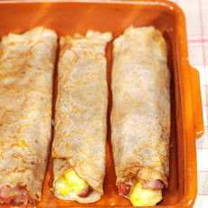 Buckwheat Crepes with Eggs, Ham, and Gruyere