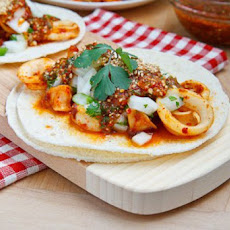 Calamari Tacos with Salsa Naranja
