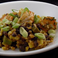 Shrimp With Black Beans, Okra & Fresh Corn