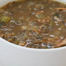 Turkey and Wild Rice Soup with Cabbage, Parsley, and Sage
