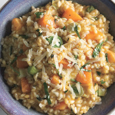 Risotto with Butternut Squash, Leeks, and Basil