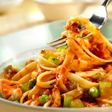 Spicy Tuna and Tomato Sauce with Fettuccine