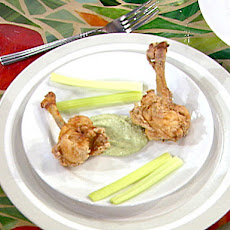 Fried Lollipop Drummettes with Blue Cheese Dipping Sauce