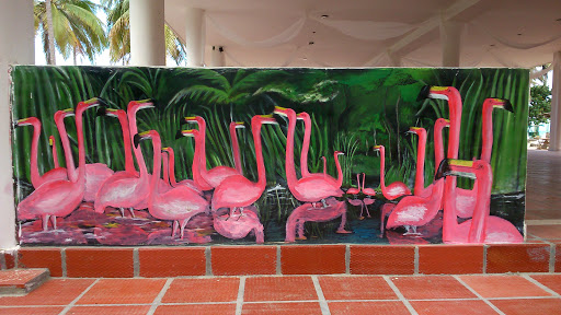 Mural Flamingos