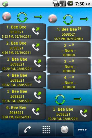 Home Screen Call Logs