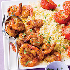 Harissa Shrimp with Couscous, Tomatoes, and Mint