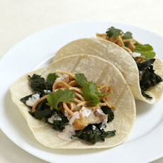 Southeast Asian Black Kale Taco (with a bit of Pork Belly)