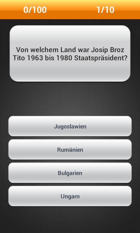 Android application Quiz - Politik und Geschichte screenshort