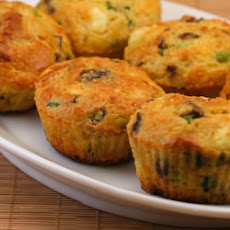 Cottage Cheese and Egg Breakfast Muffins with Mushrooms and Feta Cheese
