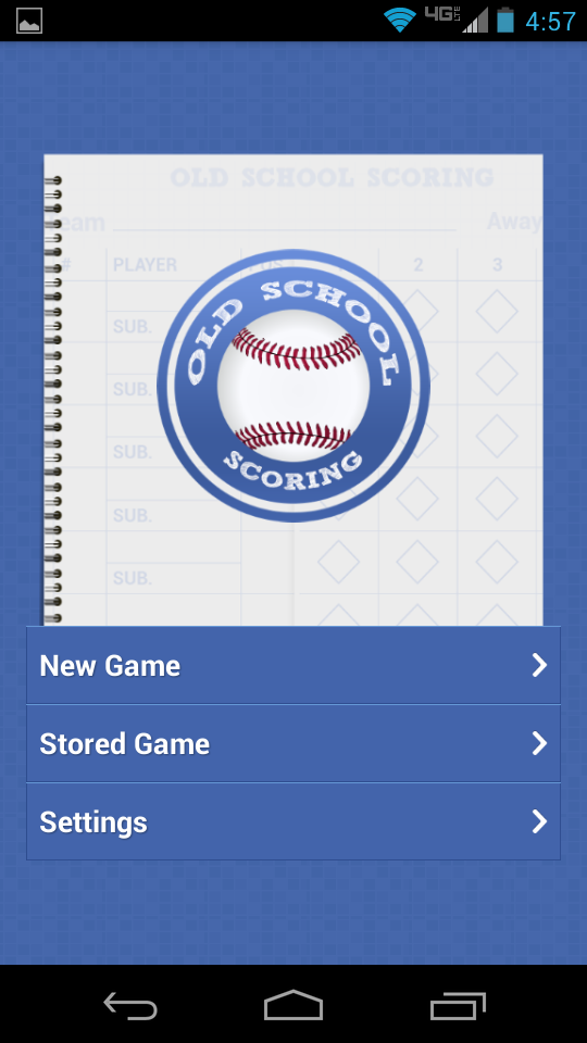 Android application Old School Baseball Scoring screenshort