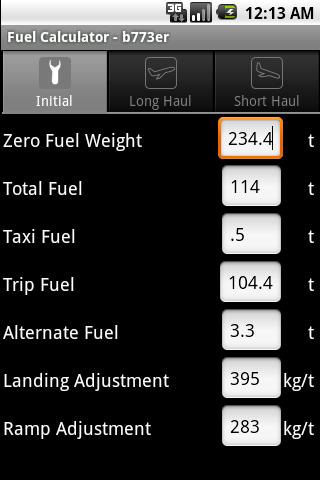 Phugoid FuelCalc