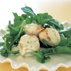Seared Scallops with Roasted-Garlic Sabayon