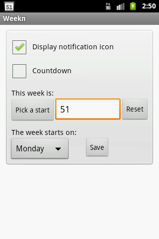 Weekn widget