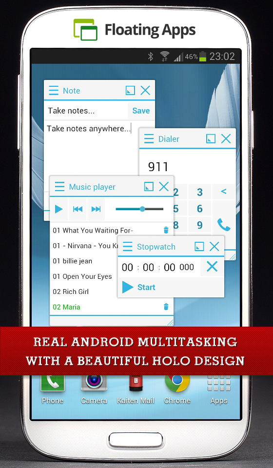 Android application Floating Apps (multitasking) screenshort