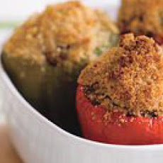 Beef-and-Mashed-Potato-Stuffed Peppers with Garlicky Bread Crumbs