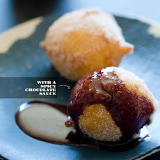 Bunuelos with a Spicy Chocolate Sauce