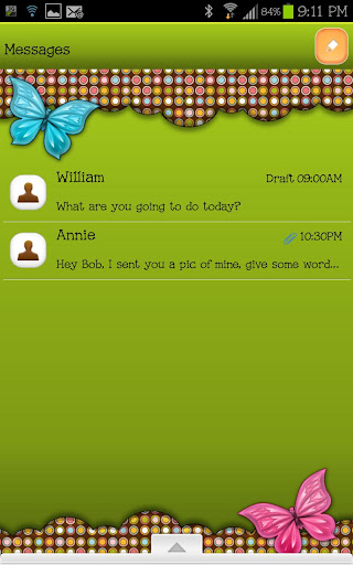 【免費個人化App】GO SMS - Retro Butterfly Dot-APP點子