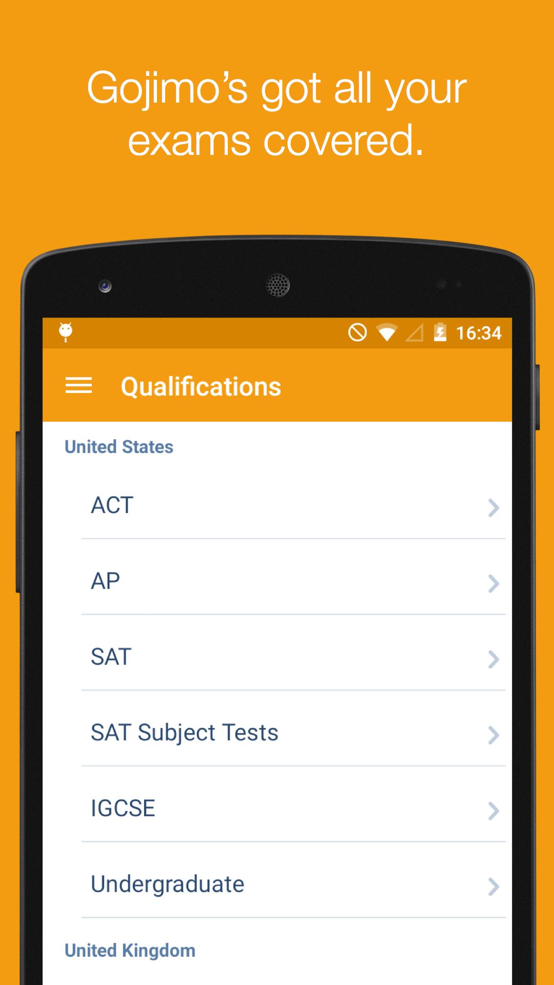 Android application Gojimo- Exam &amp; Test Prep screenshort