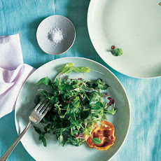 Pea Shoots, Crisped Pancetta, and Mint Vinaigrette